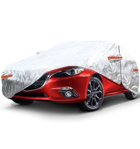 Plachta na auto / autoplachta - osobní auta velikost M / rozměry 430x165x120cm / stříbrná