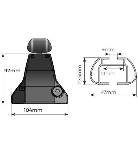 Střešní nosič / příčníky Menabo Omega - Subaru Crosstreck I (2011-2018) 5-dv - fixační body ve střeše / aluminium / zamykací ...