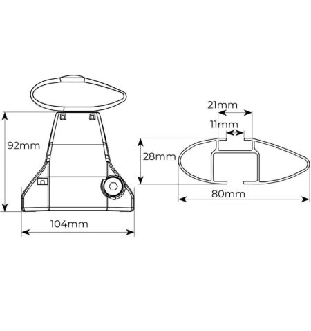 Střešní nosič / příčníky Menabo Omega Plus - Ford Fusion (2006-2012) 5-dv - rovná střecha / aluminium / zamykací / aero | Fil...