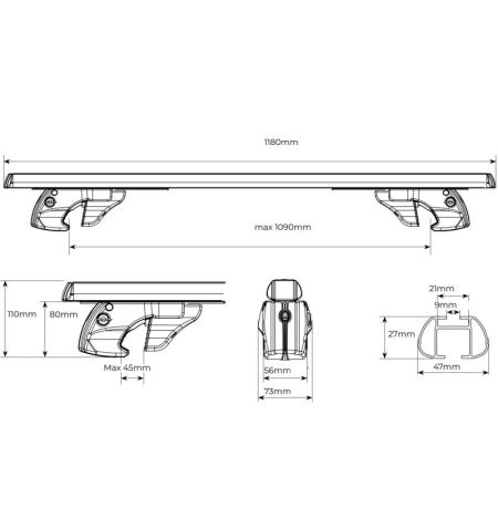 Příčníky na klasické podélníky / hagusy Menabo Sherman 120cm - aluminium / uzamykatelné / černé | Filson Store Příčníky na klasické podélníky / hagusy Menabo Sherman 120cm - aluminium / uzamykatelné / černé | Filson Store