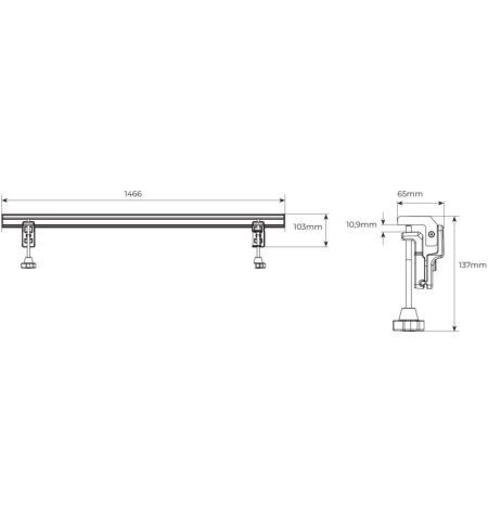 Podélníky / hagusy pro vozy Pickup na boční strany korby / ložnou plochu Menabo Truck Bed Rack 147cm - aluminium / pár | Fils...