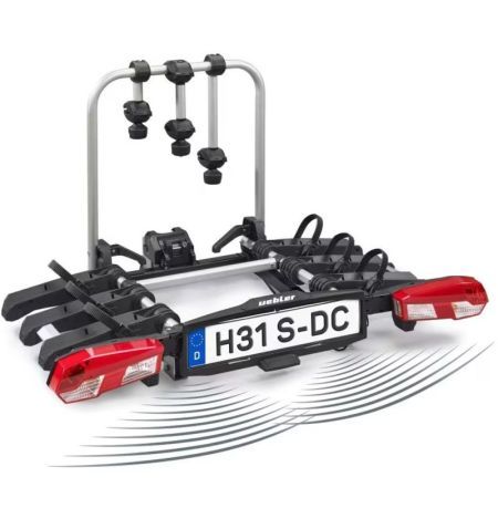 Nosič na tažné zařízení na 3 kola / elektrokola Uebler H31S DC - sklopný skládací / parkovací senzory / pro dodávky
