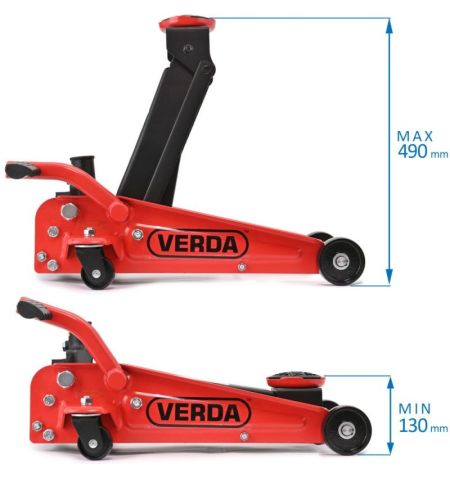 Hever hydraulický - pojízdný 3000kg 130-490mm / rychlozdvihací / 2x gumová podložka / nožní pedál | Filson Store Hever hydraulický - pojízdný 3000kg 130-490mm / rychlozdvihací / 2x gumová podložka / nožní pedál | Filson Store