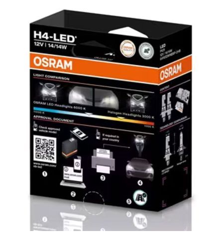 Autožárovky LED diodové Osram Night Breaker Speed 450 H4 12V 14/14W P43t 2ks / schváleno v ČR / EU homologace / čtvrtá genera...