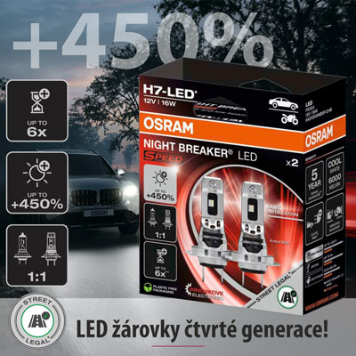 Autožárovky LED Osram H1 H4 H7 legální homologované v ČR | Filsonstore