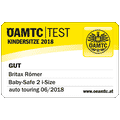 Autosedačka Britax Römer Dualfix i-Size byla testována v červnu 2018 v rakouském ÖAMTC automotoklubu s výsledkem dobrý