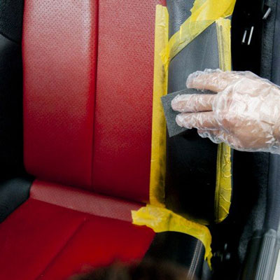Sada na opravu kůže a vinylu Quixx Leather and Vinyl Repair Kit - Aplikace tekuté kůže