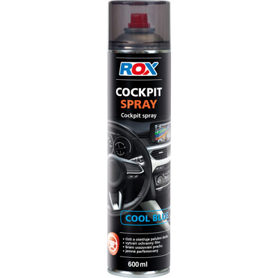 Čistič palubní desky Rox - Cool blue 600ml sprej | Sada autokosmetiky Rox box pro údržbu auta - 10ks sprejů 600ml | Filsonstore