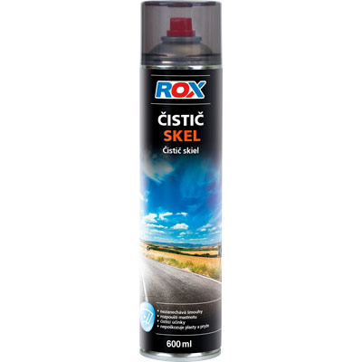 Čistič skel Rox 600ml sprej - s aktivní pěnou | Sada autokosmetiky Rox box pro údržbu auta - 10ks sprejů 600ml | Filsonstore