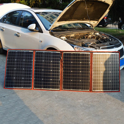 Solární panel rozkládací přenosný s PWM regulátorem 110W 12V/24V 106x73cm - do auta / na kempování