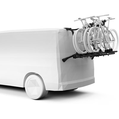 Rychlá a jednoduchá montáž | Nosič na 4 jízdní kola na zadní / páté dveře Thule WanderWay - aluminium / pozinkovaná ocel / černý | Filsonstore