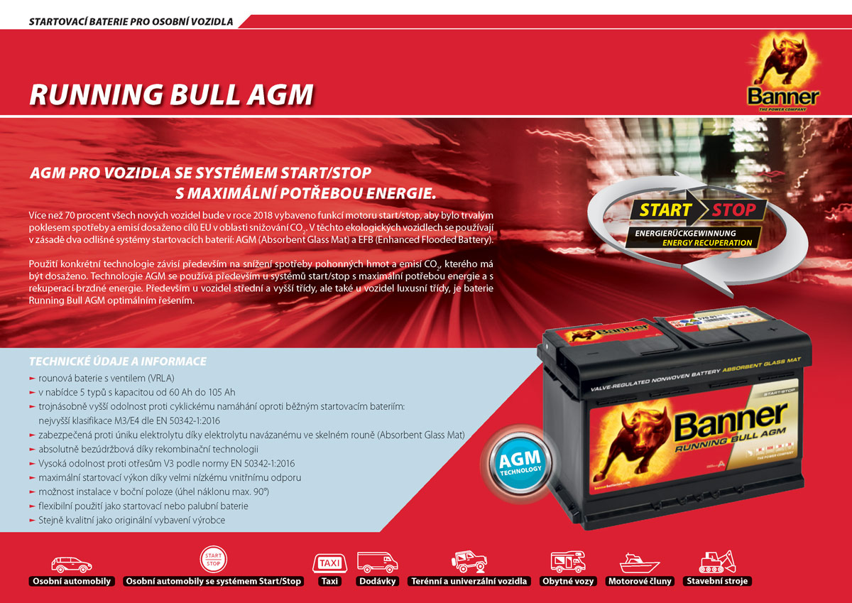 Banner Running Bull AGM - pro vozidla se systémem start stop