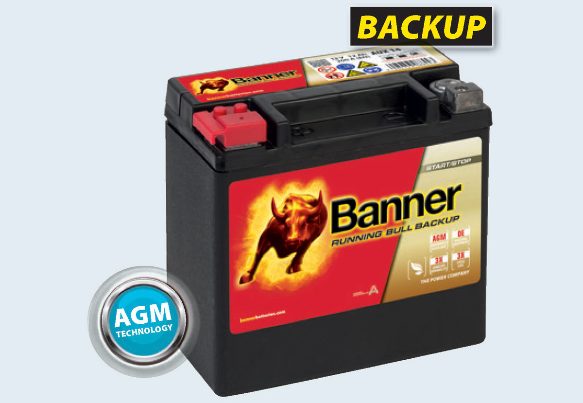 Banner Running Bull Backup - záložní baterie pro vozidla s extrémně vysokou spotřebou energie