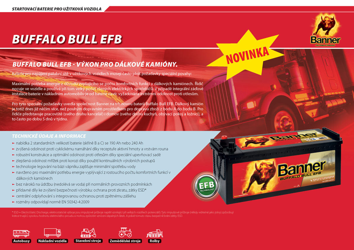 Banner Buffalo Bull EFB - výkon pro dálkové kamióny