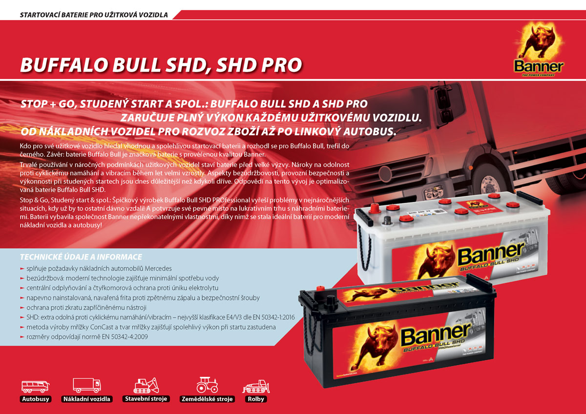 Banner Buffalo Bull SHD / SHD PRO - Stop and Go / studený start