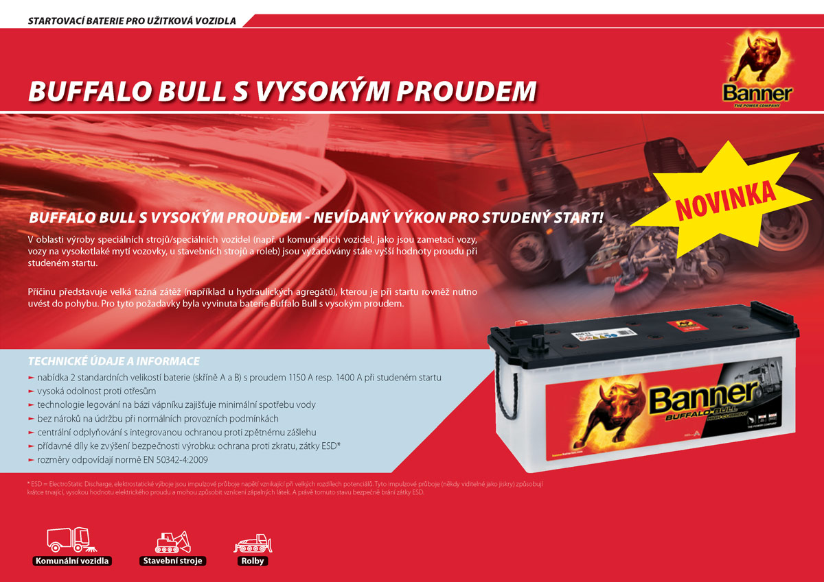 Banner Buffalo Bull s vysokým proudem - nevídaný výkon pro studený start