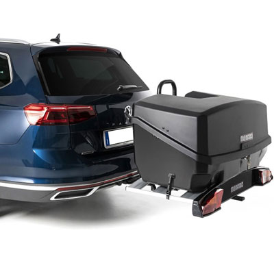 Aerodynamické řešení pro pohodlné cestování | Zadní box na nosič na tažné zařízení Menabo Mizar - objem 300l / uzamykací | Filsonstore Aerodynamické řešení pro pohodlné cestování | Zadní box na nosič na tažné zařízení Menabo Mizar - objem 300l / uzamykací | Filsonstore